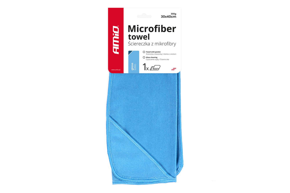 Laveta din microfibră Amio pentru curățarea geamurilor și oglinzilor 30x40 cm, 1 bucată