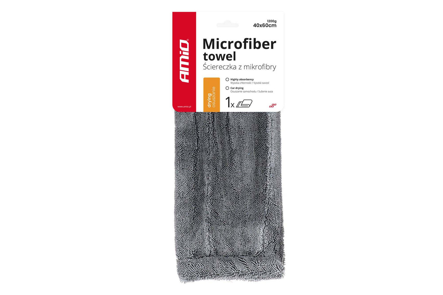 Amio microfiber towel for drying 40x60 cm, grey