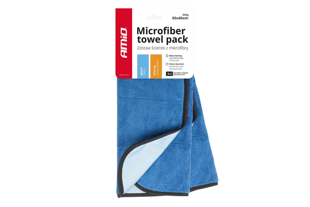 Amio Microfiber Towels for Washing, Window Cleaning and Drying 30x40cm, 2 pieces