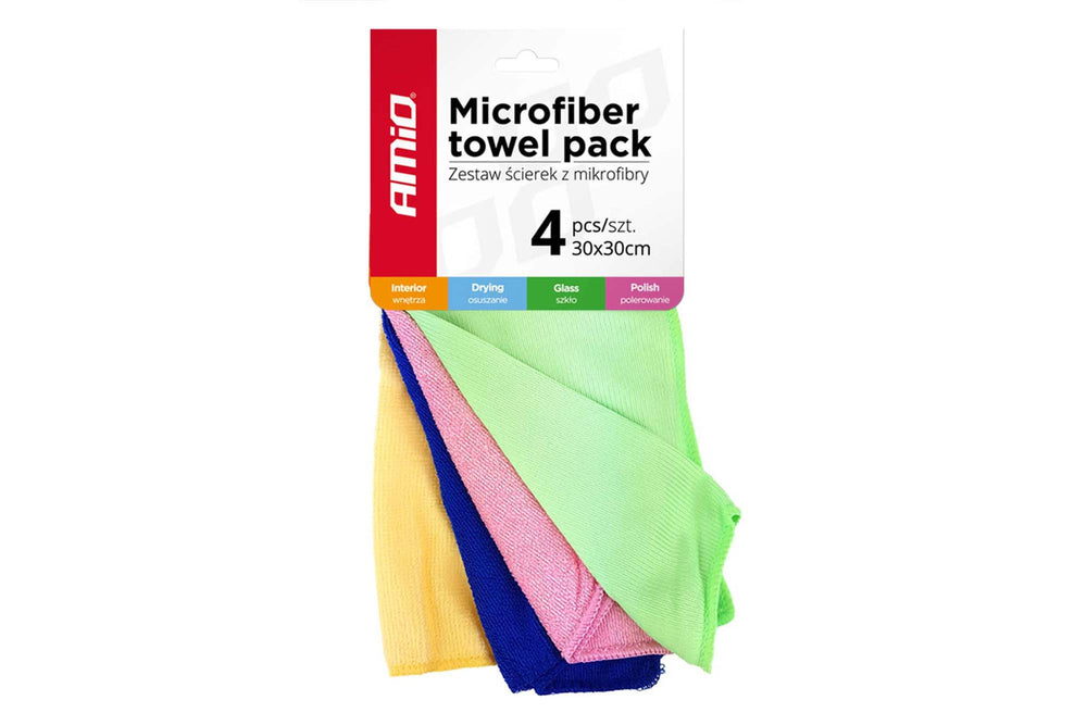 Amio Microfiber Towels, 4 types, 30x30 cm