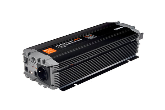 Invertor de curent monofazat Osram Pure Sine Wave Inverter 12V DC, 600W RDC, 59A, 50-60Hz, 200-240Vrms, cu un contact
