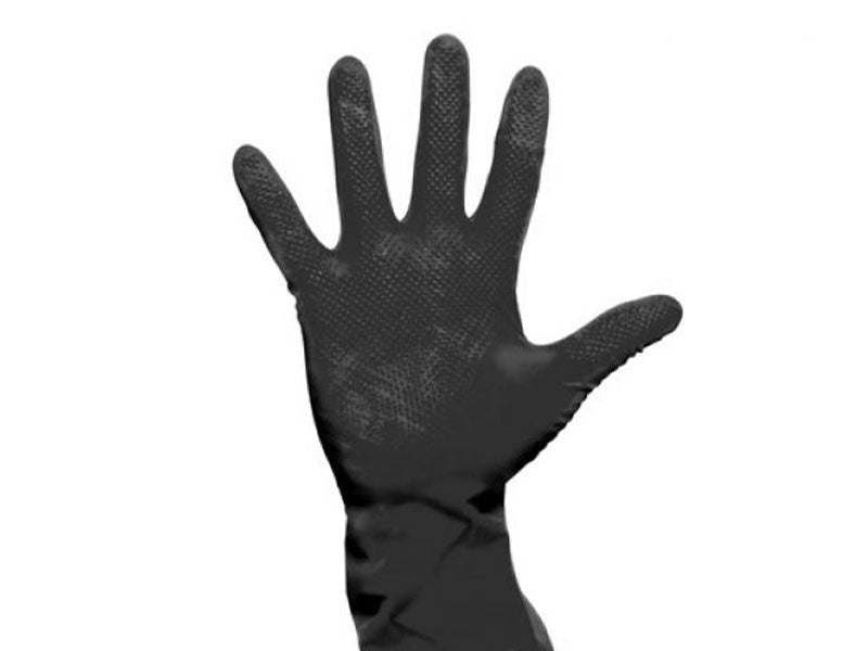 AMPri SolidSafety High Grip Nitrile Gloves, 100 pieces, black