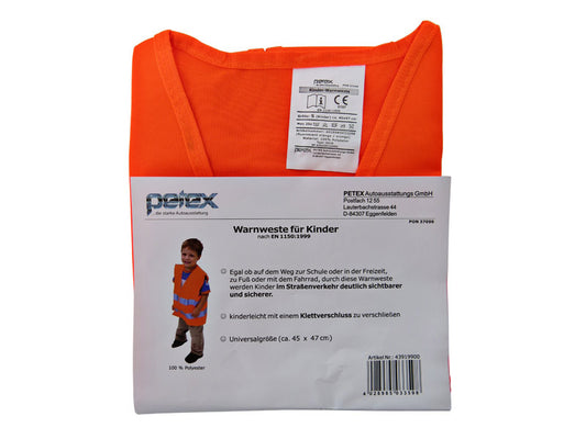 Vesta reflectorizanta portocalie Petex pentru copii