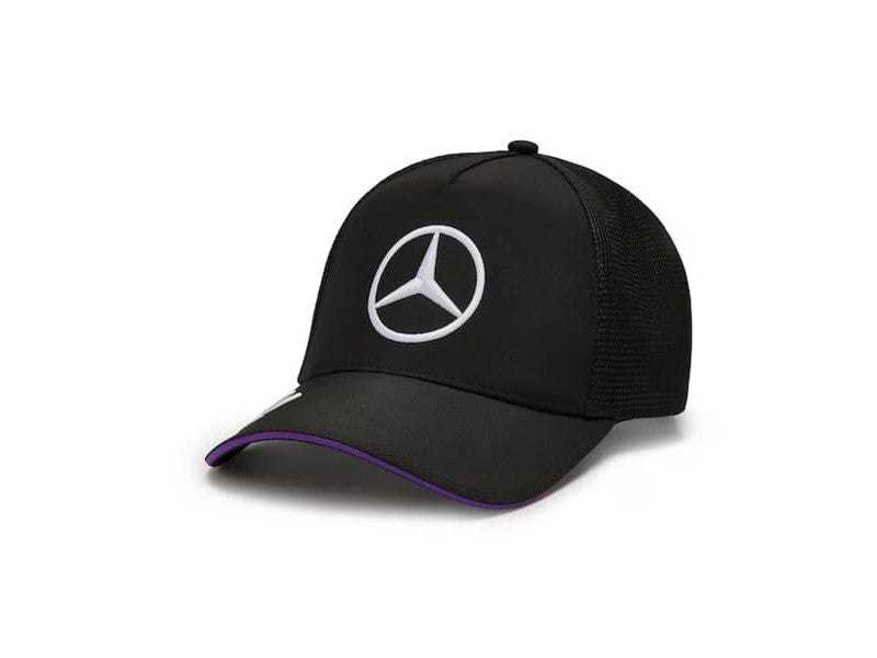 Original Mercedes cap, black, with purple brim Hamilton 44