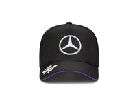 Original Mercedes cap, black, with purple brim Hamilton 44