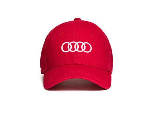 Audi original baseball cap, red, with embroidered white logo