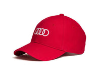 Audi original baseball cap, red, with embroidered white logo