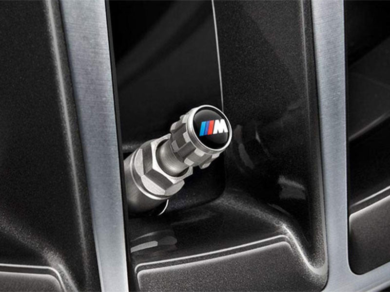 Original BMW valve caps, 4 pieces, with M Power logo