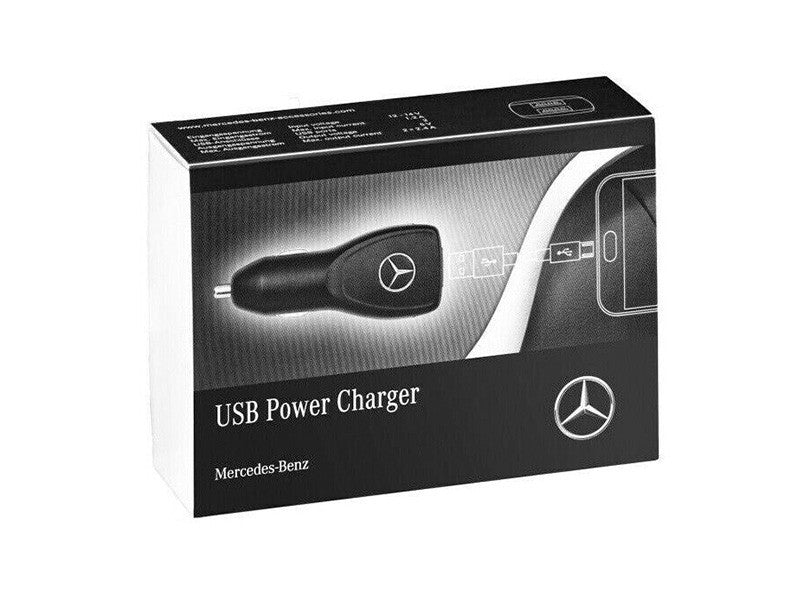 Original Mercedes USB charger for car cigarette lighter, with two USB ports, 2.4A