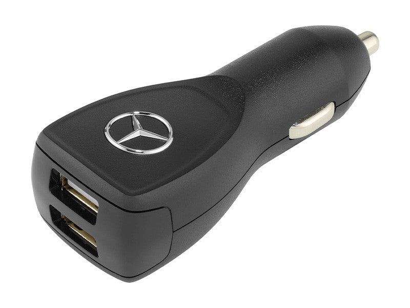 Original Mercedes USB charger for car cigarette lighter, with two USB ports, 2.4A