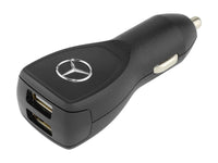 Original Mercedes USB charger for car cigarette lighter, with two USB ports, 2.4A
