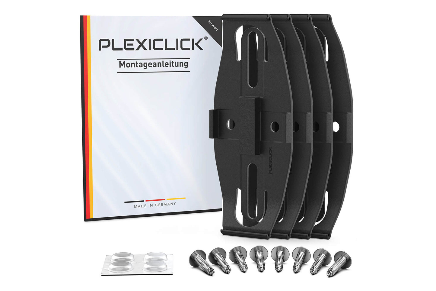 Plexiclick® - Suport invizibil pentru numar de inmatriculare, negru