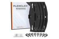 Plexiclick® - Suport invizibil pentru numar de inmatriculare, negru