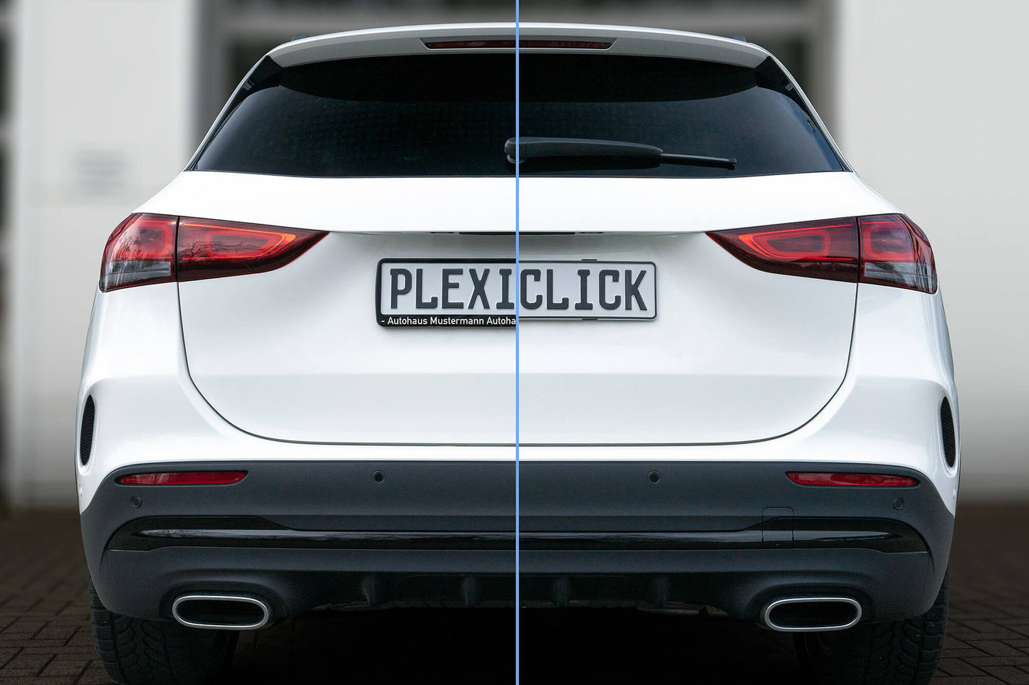 Plexiclick® - Suport invizibil pentru numar de inmatriculare, negru