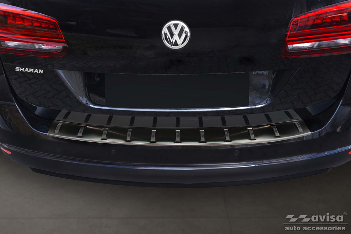 Protectie pentru bara spate Avisa - Volkswagen Sharan dupa 2010, culoare neagra