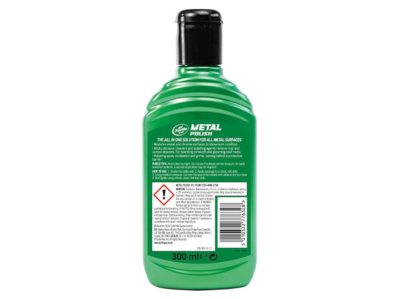 Turtle Wax Polish pentru toate metalele, pentru aluminiu, alamă, cupru și crom 300ml