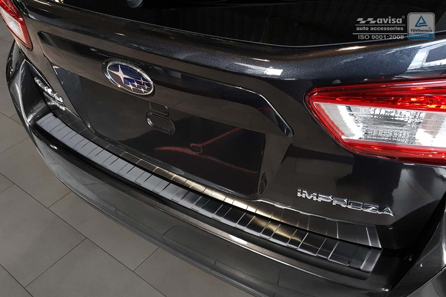 Protectie bara spate Avisa pentru Subaru Impreza GT 5 usi (dupa 2017), negru lucios