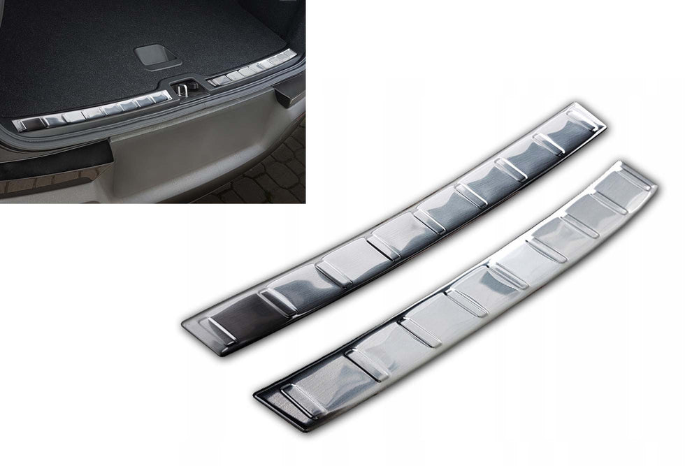 Protectie bara spate Avisa, 2 piese, pentru Volvo XC40 (dupa 2017), crom