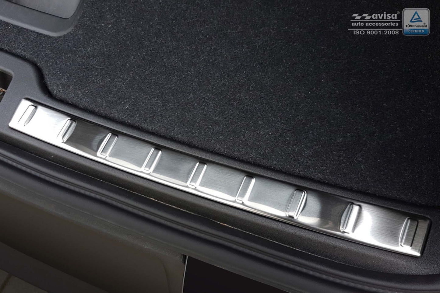 Protectie bara spate Avisa, 2 piese, pentru Volvo XC40 (dupa 2017), crom