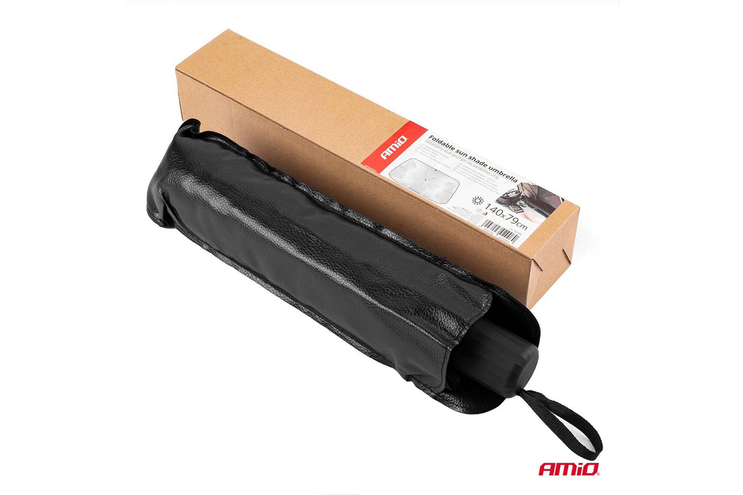 Parasolar tip umbrela pentru parbriz Amio, 140x79cm