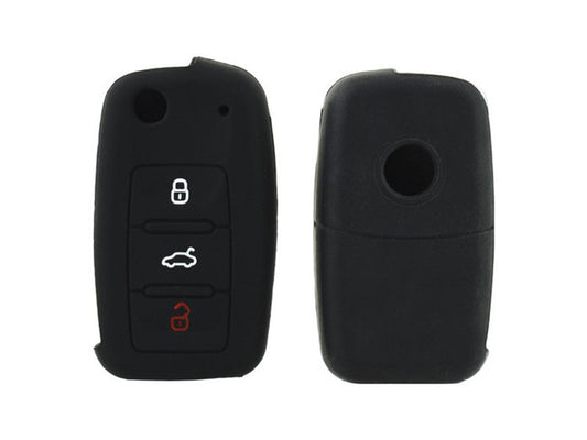 Husa de silicon pentru chei Volkswagen si Skoda cu 3 butoane
