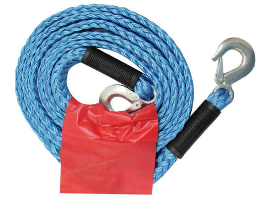 Sfoara tractare Petex albastra cu carlige carabiniera, 4 metri, capacitate pana la 3000 kg