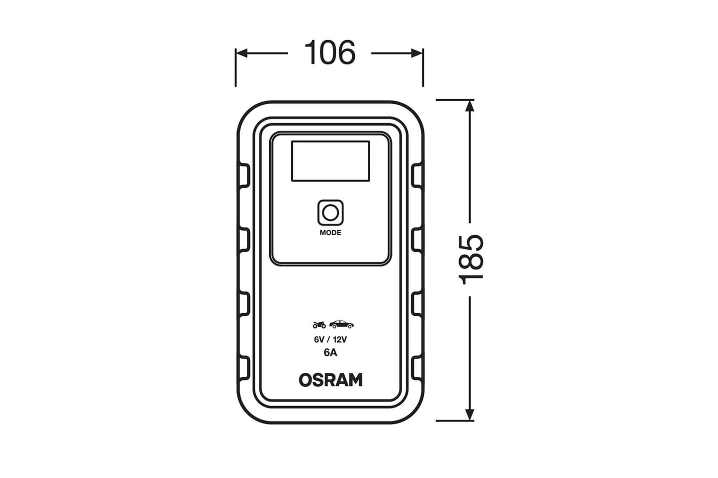 Incarcator inteligent Osram model 906, 6/12V, 3/6A pentru baterii de pana la 110Ah