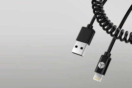 Cablu USB spirala negru Sturdo, MFI Lightning, 2A, 1.5m