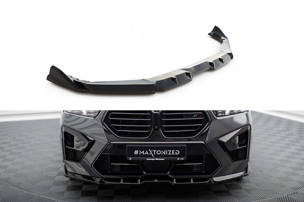 Splitter Maxton Design versiunea 1 pentru bara fata BMW X5 M F95 (dupa 2023), lac negru