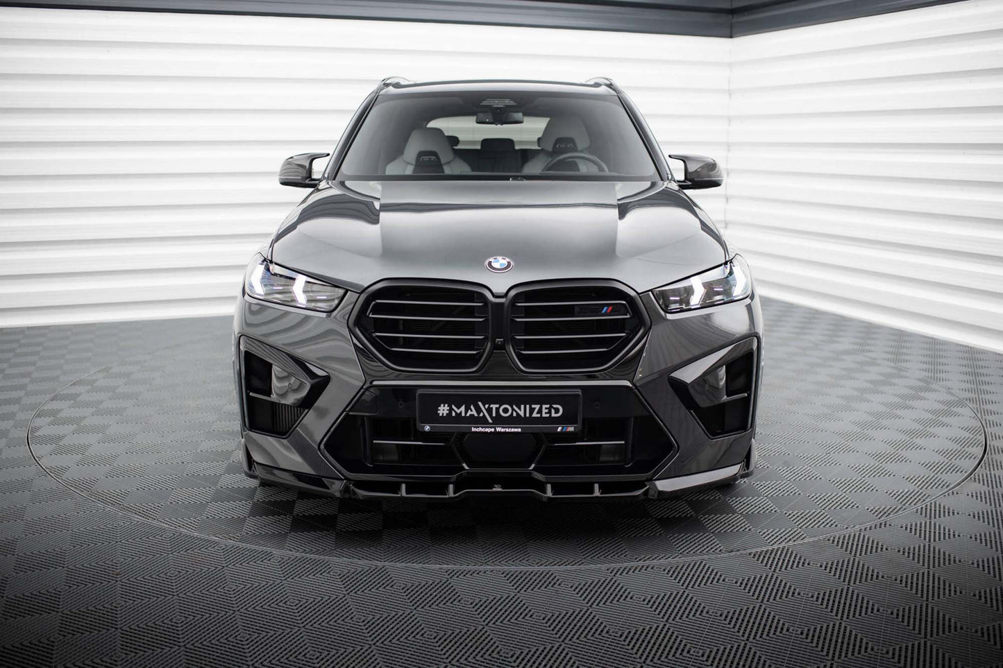 Splitter Maxton Design versiunea 1 pentru bara fata BMW X5 M F95 (dupa 2023), lac negru