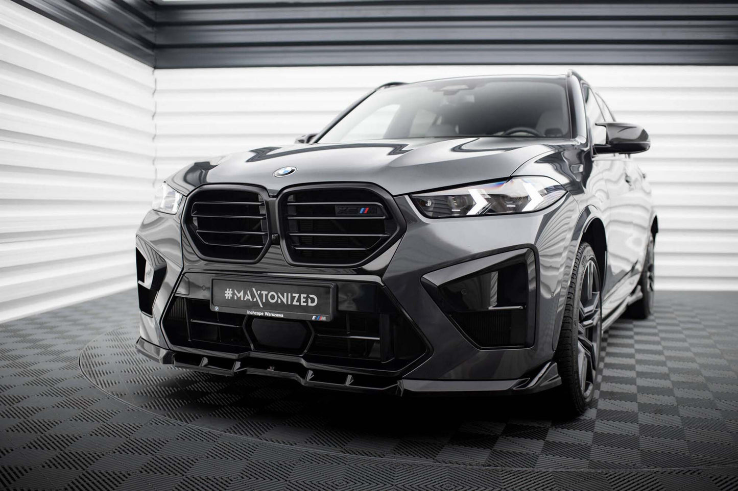 Splitter Maxton Design versiunea 1 pentru bara fata BMW X5 M F95 (dupa 2023), lac negru