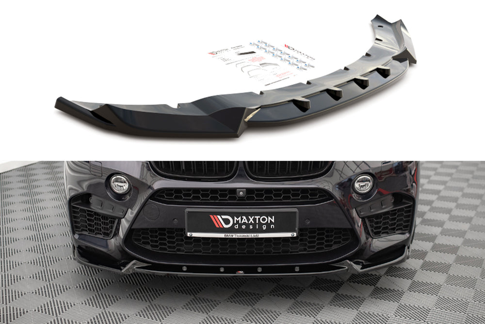Splitter Maxton Design versiunea 1 pentru bara fata BMW X5M F15 (2014-2018), lac negru