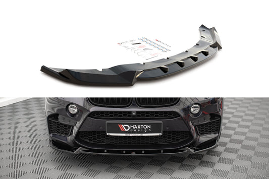 Splitter Maxton Design versiunea 1 pentru bara fata BMW X5M F85, X6M F86 (2014-2018), negru mat