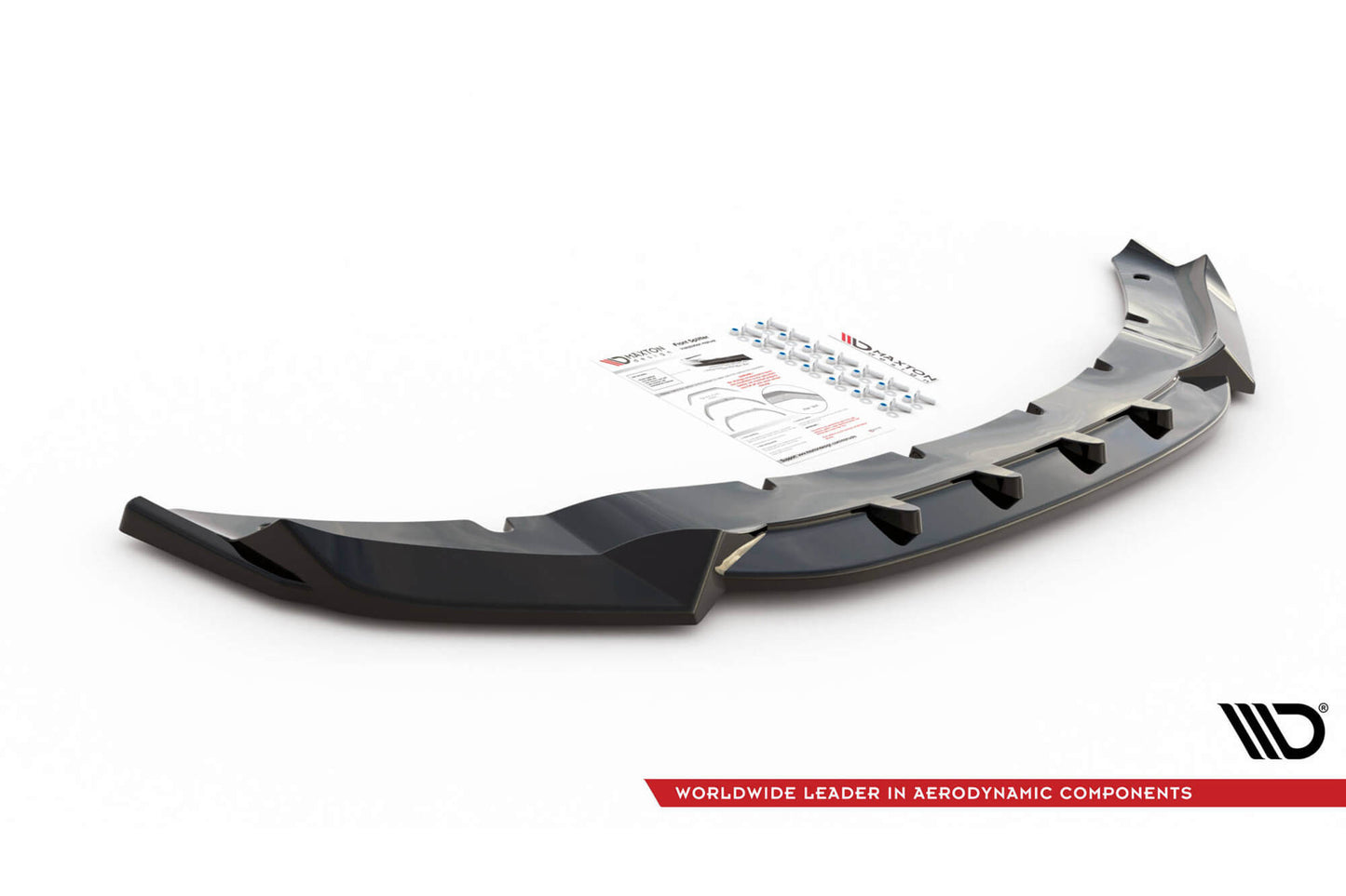 Splitter Maxton Design versiunea 1 pentru bara fata BMW X5M F85, X6M F86 (2014-2018), negru mat