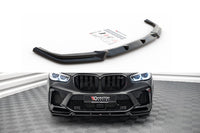 Splitter Maxton Design versiunea 1 pentru bara fata BMW X5M F95 (dupa 2018), lac negru
