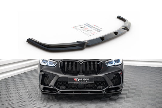 Splitter Maxton Design versiunea 1 pentru bara fata BMW X5M F95 (dupa 2018), lac negru