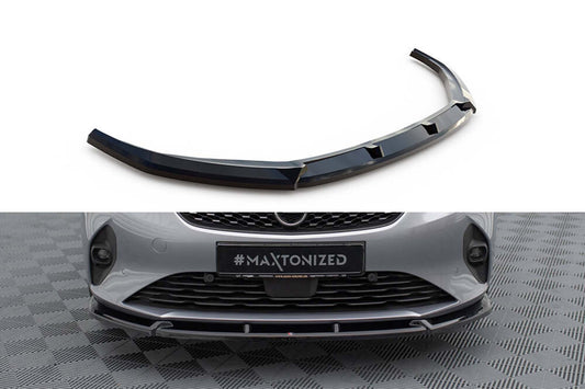 Splitter Maxton Design versiunea 1 pentru bara fata Opel Corsa F dupa 2019, lac negru