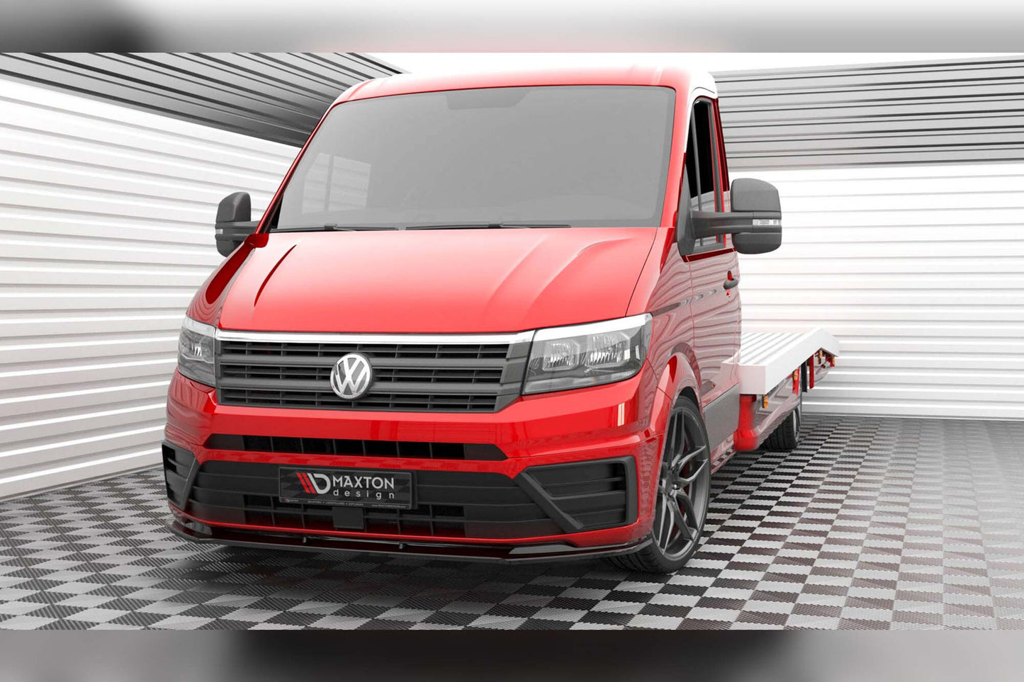 Spoiler Maxton Design versiunea 1 pentru bara fata Volkswagen Crafter dupa 2016, lac negru