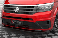 Spoiler Maxton Design versiunea 1 pentru bara fata Volkswagen Crafter dupa 2016, lac negru
