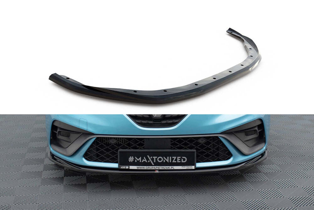Splitter Maxton Design versiunea 2 pentru bara fata RS Line Renault Clio (2019-2023), lac negru