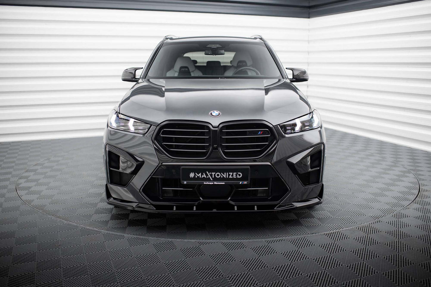 Splitter bara fata versiunea 2 Maxton Design pentru BMW X5 M F95 (dupa 2023), lac negru