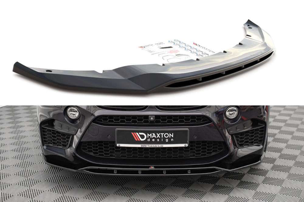 Splitter Maxton Design versiunea 2 pentru bara fata BMW X5M F15 (2014-2018), lac negru