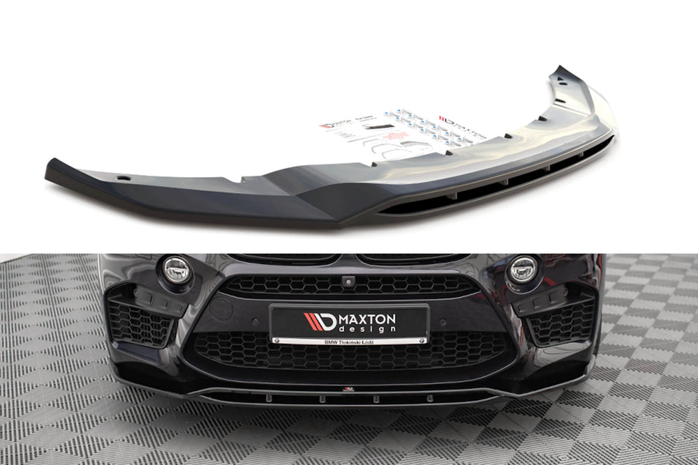 Splitter Maxton Design versiunea 2 pentru bara fata BMW X5M F85, X6M F86 (2014-2018), culoare carbon