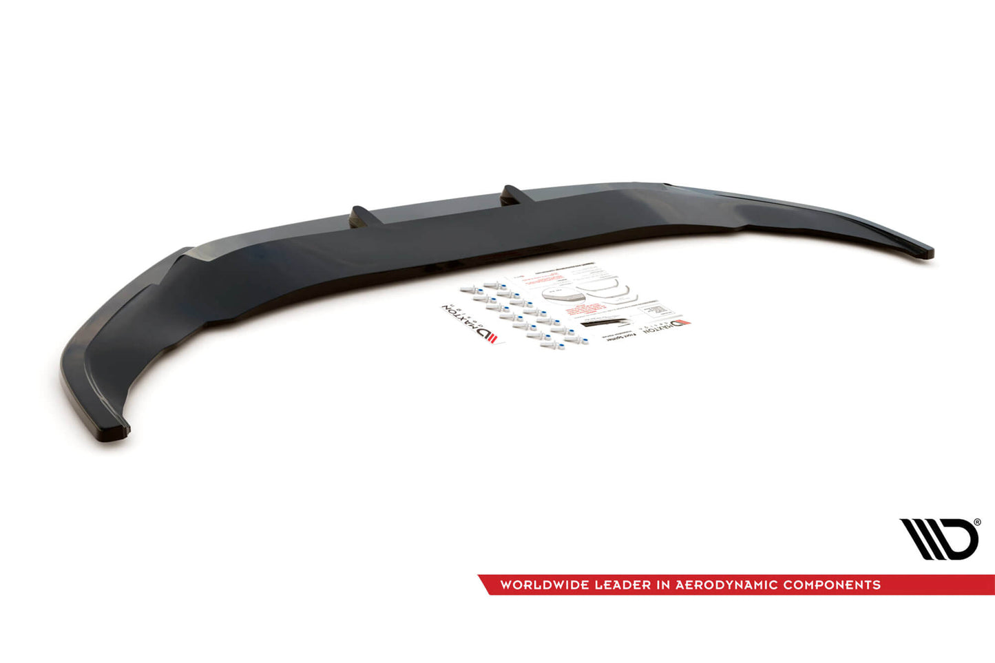 Splitter Maxton Design versiunea 2 pentru bara fata Volkswagen Arteon R (dupa 2020), culoare negru lacuit
