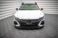 Splitter Maxton Design versiunea 2 pentru bara fata Volkswagen Arteon R (dupa 2020), culoare negru lacuit