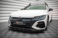 Splitter Maxton Design versiunea 2 pentru bara fata Volkswagen Arteon R (dupa 2020), culoare negru lacuit