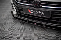Splitter Maxton Design versiunea 2 pentru bara fata Volkswagen Arteon R (dupa 2020), culoare negru lacuit