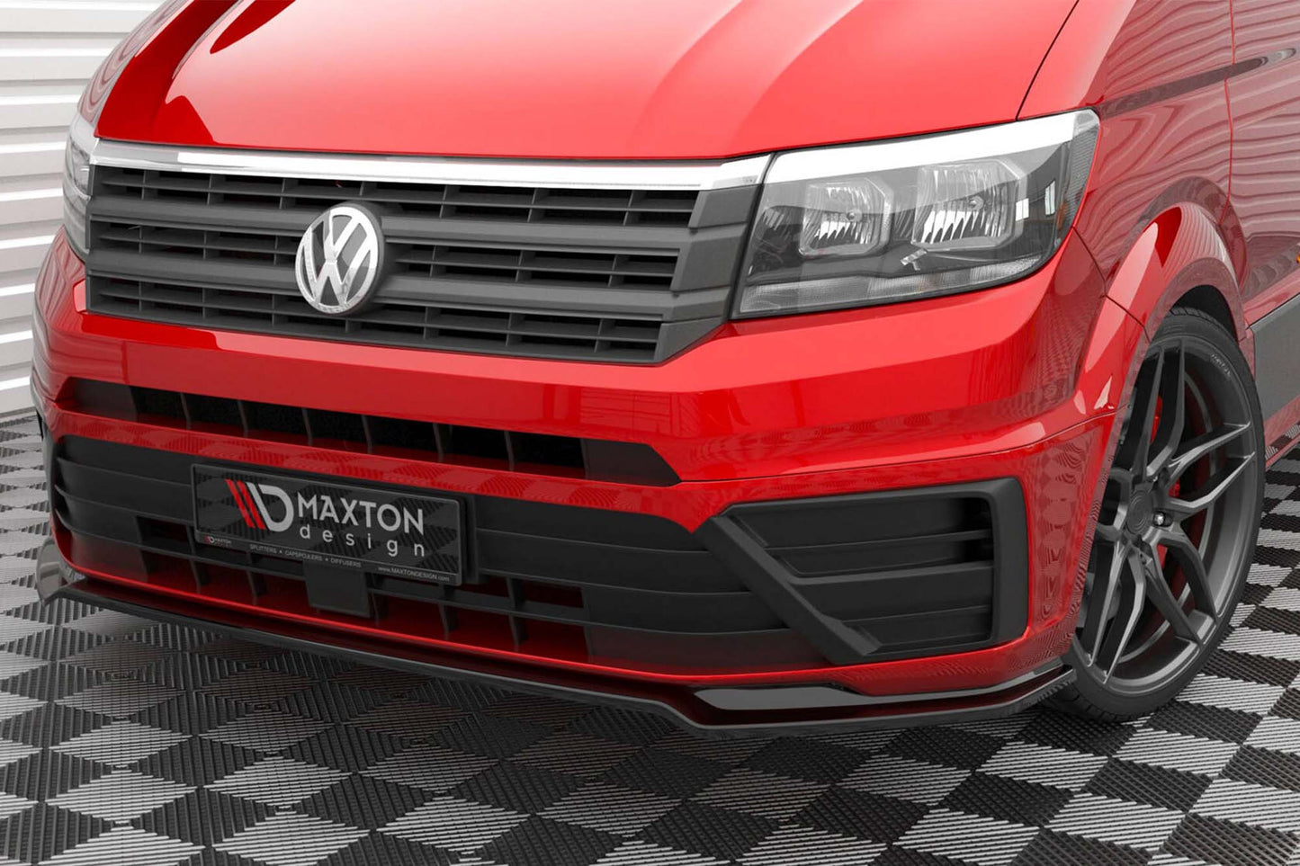 Splitter Maxton Design versiunea 2 pentru bara fata a Volkswagen Crafter dupa 2016, lac negru