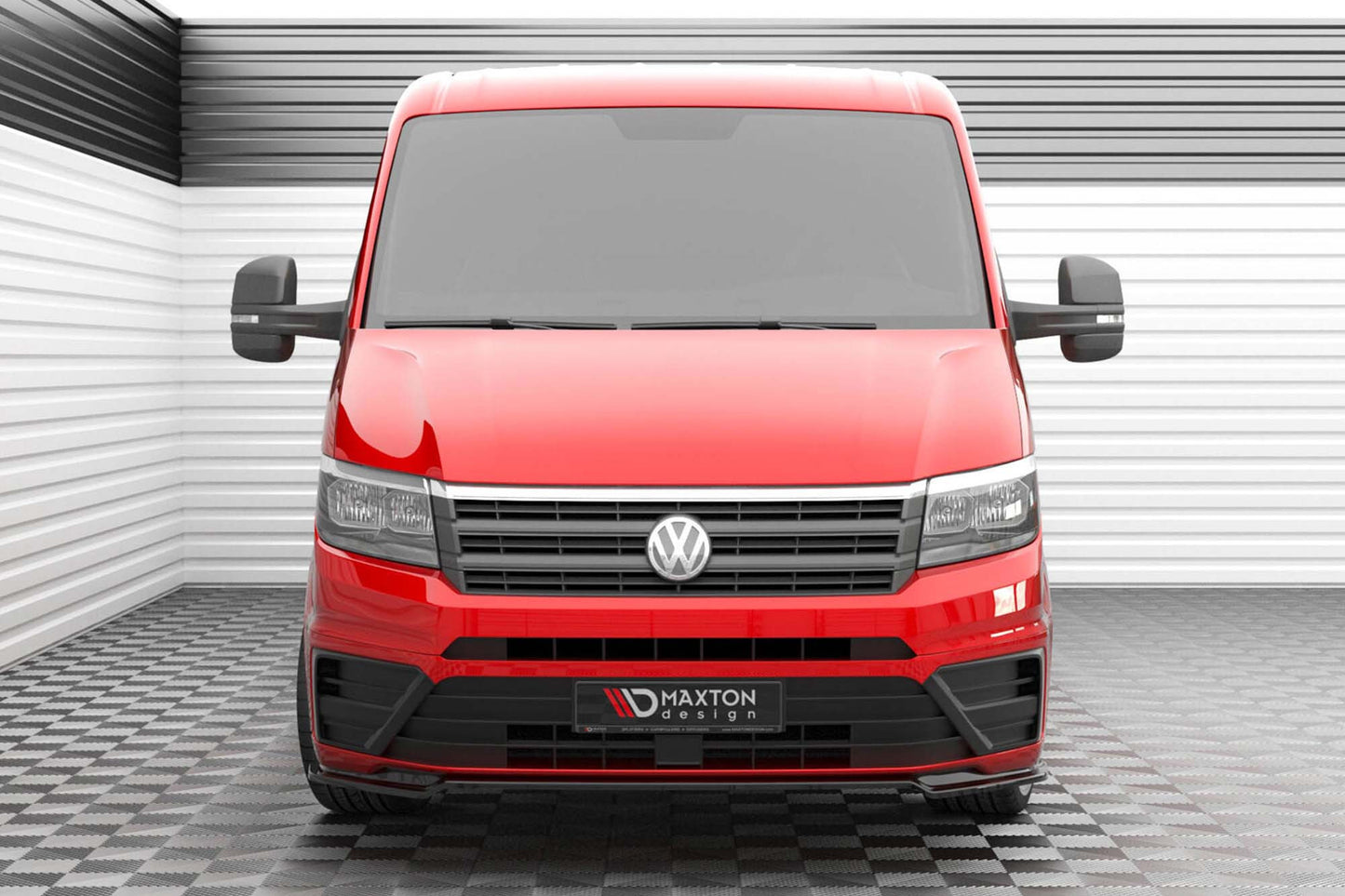 Splitter Maxton Design versiunea 2 pentru bara fata a Volkswagen Crafter dupa 2016, lac negru