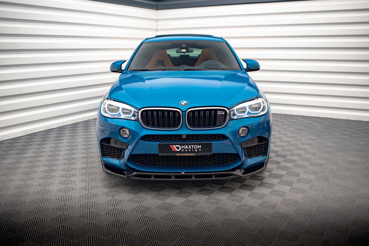 Splitter Maxton Design versiunea 3 pentru bara fata BMW X5 M F85, X6 M F86 (2014-2018), lac negru